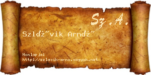 Szlávik Arnó névjegykártya
